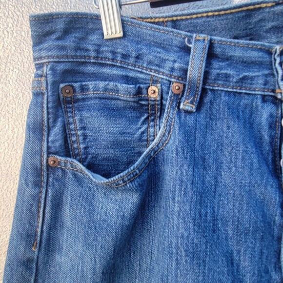 Levis 501 Button Fly Straight Leg Denim Jeans 31 X 30 - Picture 6 of 9